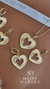 Conjunto de colar argola coração e brinco argola coração