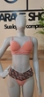 Conjunto lingerie sutien liso com detalhe em renda e calcinha fio duplo cos alto: Calcinha M e Sutien 44