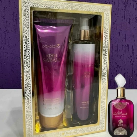 kit Rish Sabah loção Hidratante+ Body Splash Pokoloka Inspirado no Sabah al Ward da Al Wataniah - comprar online