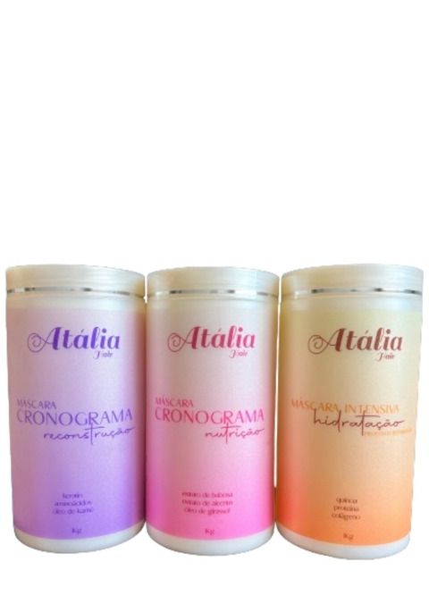 Cronograma Capilar Atália Hair - Nutrição- Hidratação- Reconstrução