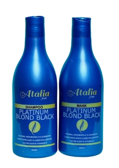 Shampoo e Máscara Matizadora Blond Platinum Black Azul