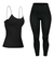 Conjunto Leggins Pretina Ancha + Playera Tirantes Unitalla Negro - comprar en línea