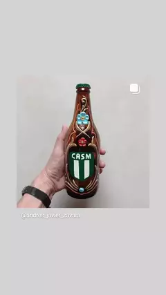 Botella decorativa Fileteado Porteño Club Atlético San Miguel