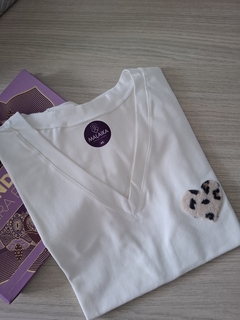 Corazón animal print Blanca