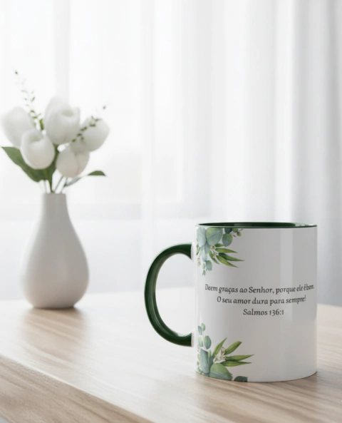 Caneca Personalizada- Deem graças ao Senhor porque ele é bom