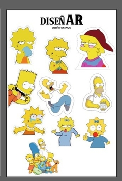 planchas de stickers los simpson