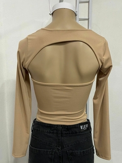 Top mangas largas de lycra escote cuadrado - comprar online