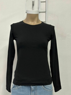 Remera mangas largas de algodón con lycra - comprar online