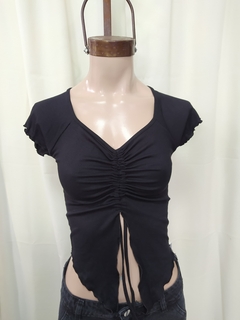 Top con frunce en el busto y picos - tienda online