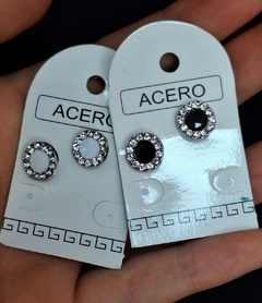 ARITOS CIRCULARES CON STRASS DE ACERO