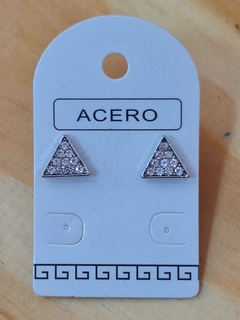 ARITOS TRIANULARES CON STRASS DE ACERO