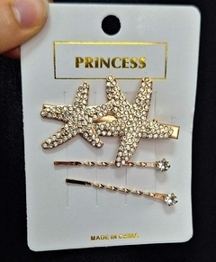 SET DE TRES HEBILLAS ESTRELLAS CON STRASS