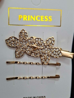SET DE 3 HEBILLAS FLOR CON STRASS - comprar online