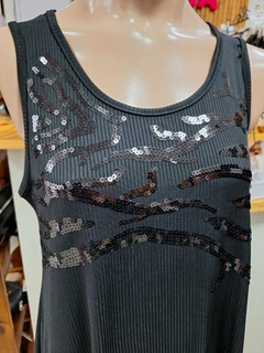 VESTIDO DE MORLEY BORDADO CON LENTEJUELAS - comprar online