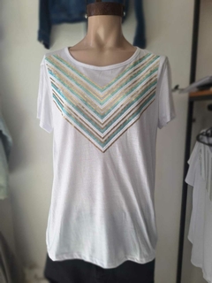 REMERA YERSEY COMBINADA CON LENTEJUELAS - comprar online