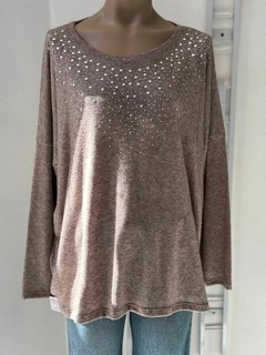 Remeron de lanilla con diseño en strass - tienda online