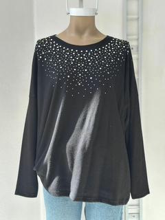 Remeron de lanilla con diseño en strass - Fuxia Indumentaria