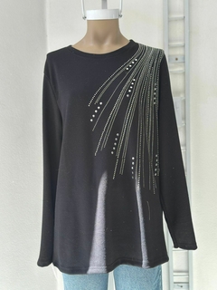 Remeron de lanilla negro con strass
