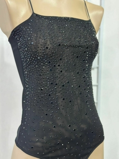 Body de lycra con strass negro - comprar online