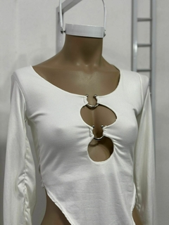 Body de modal con hebilla en escote - comprar online