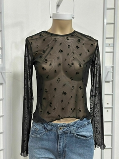 Top de microtul labrado