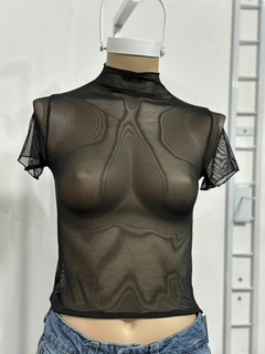 Top de microtul mangas cortas