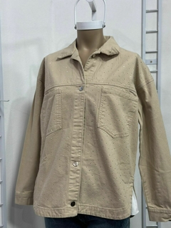 Camisaco beige con strass - comprar online