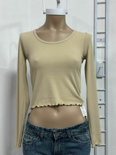 Top de morley mangas largas cuello redondo