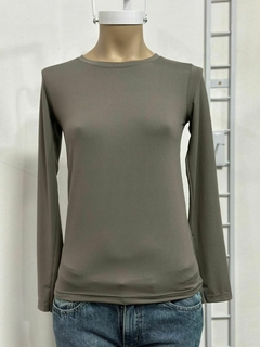 Camiseta mangas largas de modal cuello redondo