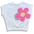 Blusa com Elástico na Barra Azul marinho com Flor Branca