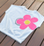Blusa com Elástico na Barra Azul marinho com Flor Branca - comprar online