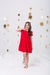 Imagem do Vestido Vermelho Crepe Rodado