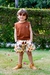 Conjunto Regata Marrom e Short Tactel Bichinhos