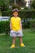 Conjunto Regata Amarelo e Short Tactel Carrinhos