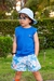 Conjunto Regata Azul e Short Tactel Dinossauro