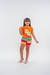 Conjunto Baby Look e Short Tactel Recado Laranja - comprar online