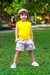 Conjunto Regata Amarelo e Short Tactel Espacial