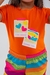 Conjunto Baby Look e Short Tactel Recado Laranja na internet