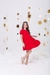 Vestido Vermelho Crepe Rodado - comprar online