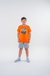 Conjunto T-shirt e Bermuda Moletom Laranja Game Over