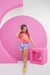Conjunto Baby Look e Short Tactel Baléia - comprar online
