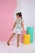 Conjunto Branco Listra e Flores - Faz de Cor Moda Infantil