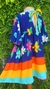 Vestido Azul Florido com Arco Iris - comprar online