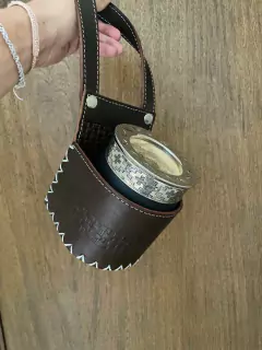 porta mate de cuero