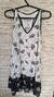 VESTIDO ESTAMPADO BRANCO COM PRETO - Seven Styles Brechó