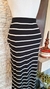 SAIA TRICOT LISTRADA LONGA EM PRETO E BRANCO - Seven Styles Brechó