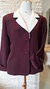 BLAZER VINHO COM GOLA BRANCA
