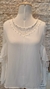 BLUSA BRANCA DE SEDA E RENDA