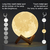 Recarregável 3D Impressão Lua LED Night Light, Lâmpada de Toque, Crianças Ta - comprar online