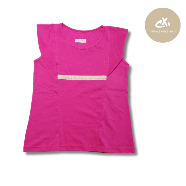 Art 853/6 -Remera S/M con volados y galón lisa de teens — imagen 4